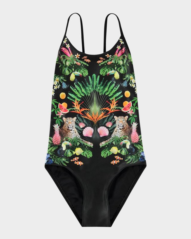 Girl's Nanna Printed One-Piece Swimsuit, Size 8-14